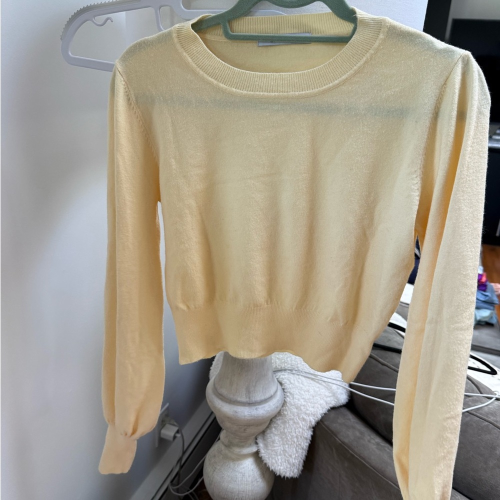 Light Yellow Crewneck Knit Sweater